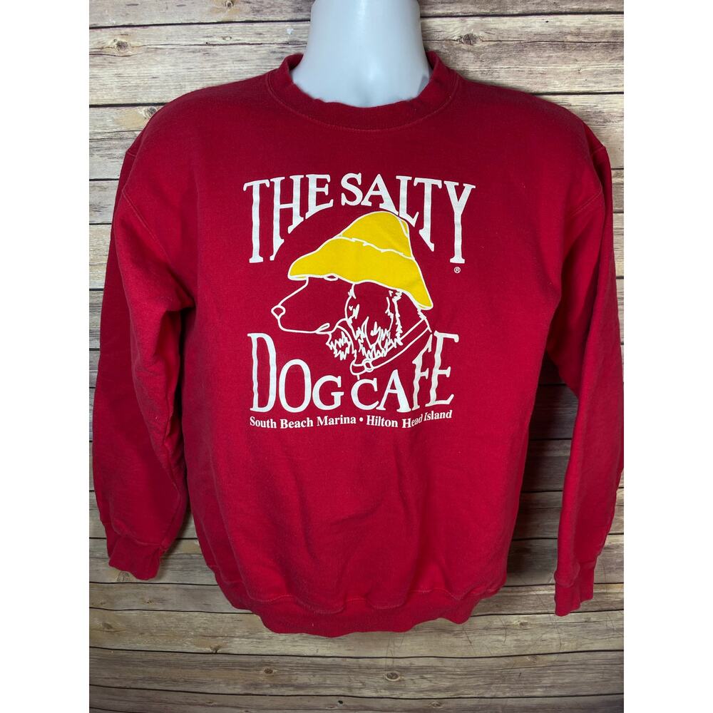VINTAGE THE SALTY DOG CAFE Sweatshirt — Adult Small Red